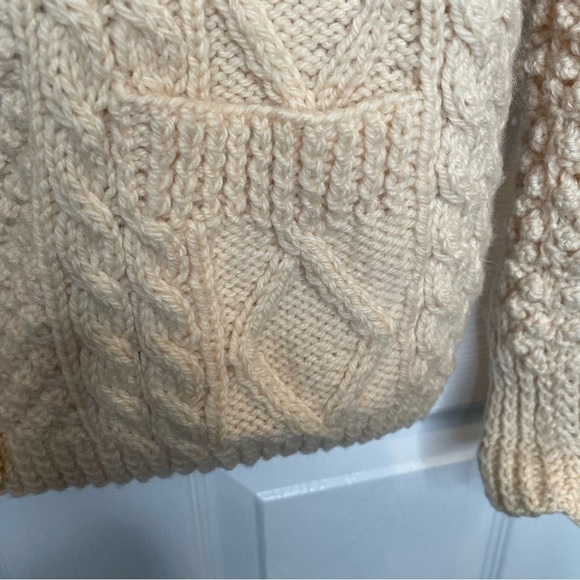 Kennedy of Ardara Irish Hand Cable Knit Pure Wool Fishermans Sweater in Cream M - Picture 10 of 16